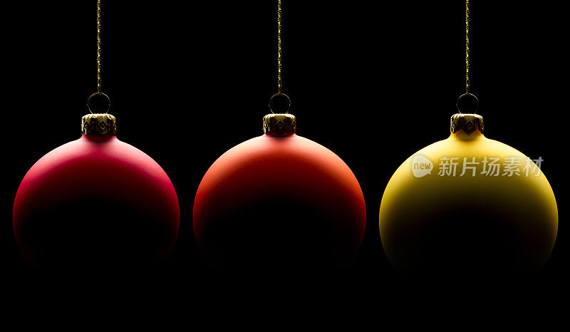 圣诞球在黑色部分1的3 -装饰球小玩意